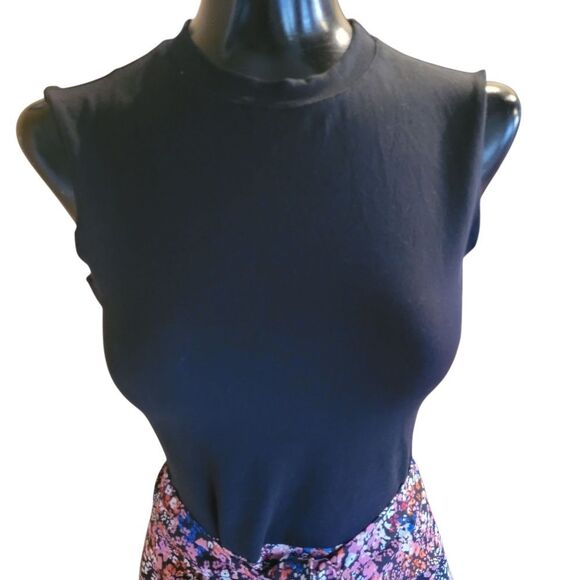 Maje Blue and Purple Asymmetrical Wrap Midi Dress - Picture 2 of 7